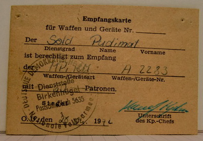 Waffenempfangskarte